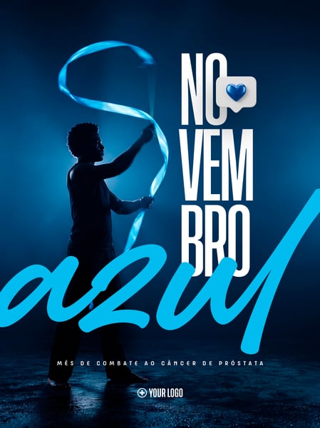 NOVEMBRO AZUL SAÚDE MASCULINA SOCIAL MEDIA FLYER PSD EDITÁVEL