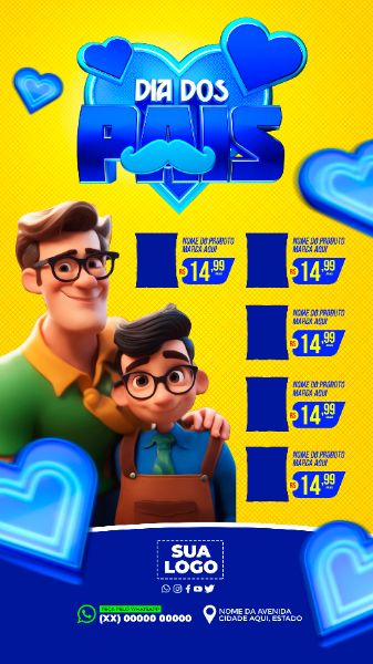 DIA DOS PAIS ENCARTE PROMOÇÃO REDES SOCIAIS STORIES