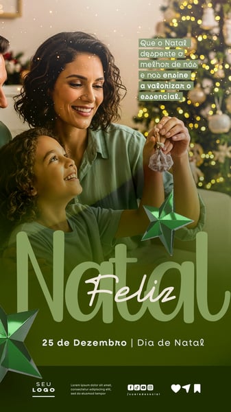 FELIZ NATAL 25 DE DEZEMBRO STORY SOCIAL MEDIA PSD EDITÁVEL 1