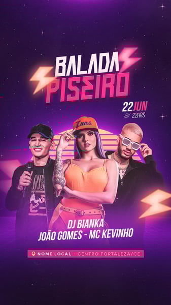 FLYER EVENTO - BALADA PISEIRO - STORY