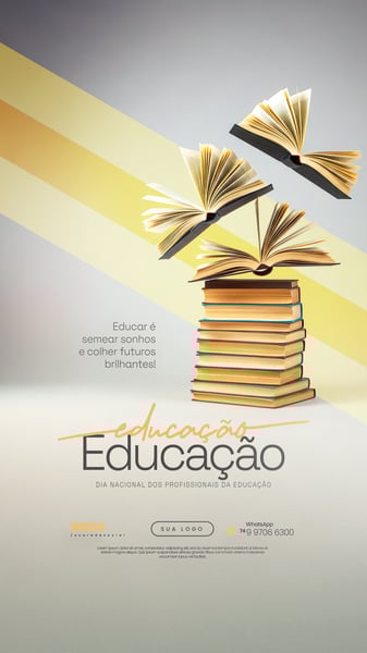 DIA NACIONAL DOS PROFISSIONAIS DA EDUCAÇÃO 06 DE AGOSTO FLYER SOCIAL MEDIA PSD EDITÁVEL 1