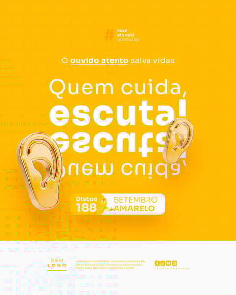 SETEMBRO AMARELO CAMPANHA DE PREVENÇÃO AO SUICÍDIO SOCIAL MEDIA PSD EDITÁVEL 4