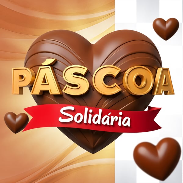 SELO 3D VAREJO PARA COMPOSIÇÃO PÁSCOA SOLIDÁRIA PSD EDITÁVEL