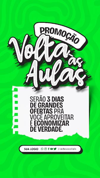 STORY - VOLTA AS AULAS PAPELARIA - 3 DIAS DE GRANDES OFERTAS