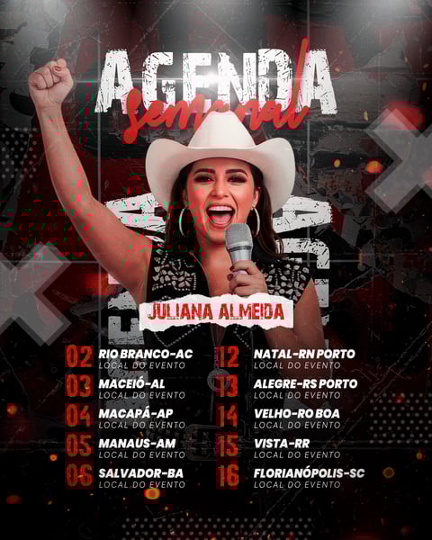 FLYER AGENDA DE SHOW EVENTO PSD EDITÁVEL FEED 2