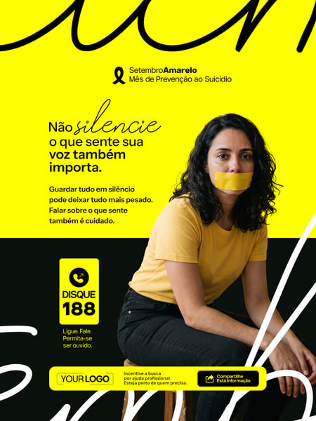 SETEMBRO AMARELO MÊS DE PREVENÇÃO AO SUICÍDIO SOCIAL MEDIA PSD EDITÁVEL 10