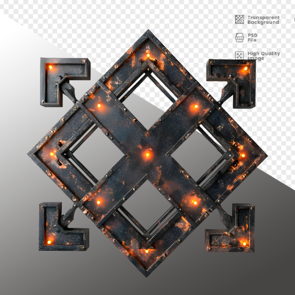 ELEMENTE DE FERRO COM LUZ - ELEMENTO 3D PARA COMPOSIÇÃO - IRON