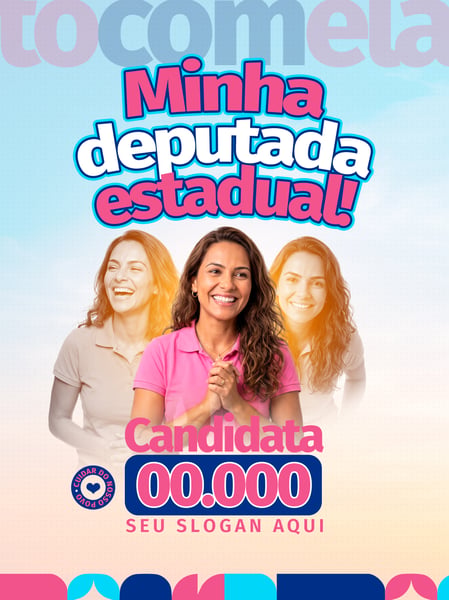 CAMPANHA DEPUTADA ESTADUAL CANDIDATA SOCIAL MEDIA FLYER PSD EDITÁVEL