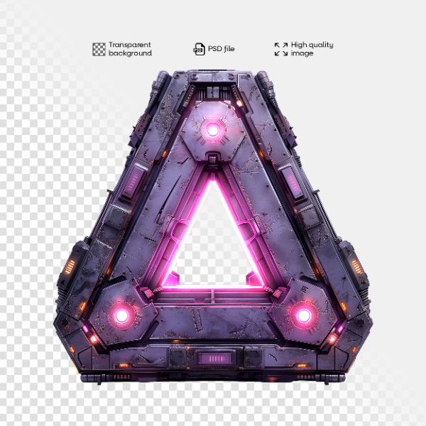 ELEMENTO 3D FUTURISTA | COM LUZES NEON | IMAGEM SEM FUNDO