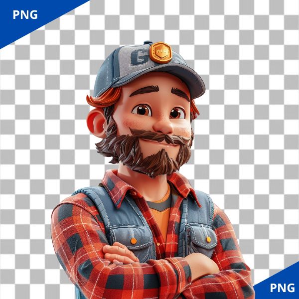 CAMINHONEIRO PERSONAGEM 3D