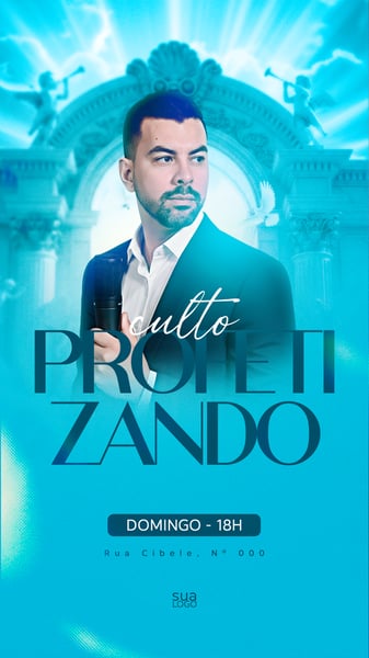 FLYER GOSPEL CULTO PROFETIZANDO STORY - PSD