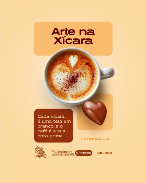 SOCIAL MEDIA - CAFETERIA - ARTE NA XÍCARA