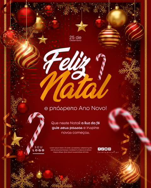 FELIZ NATAL E PRÓSPERO ANO NOVO SOCIAL MEDIA PSD EDITÁVEL 3