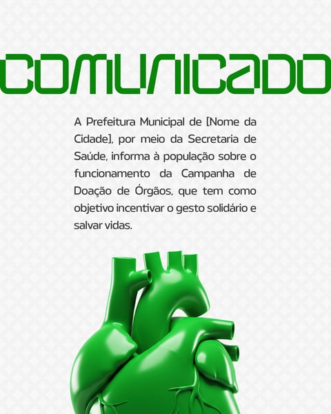 CAMPANHA SOBRE A DOAÇÃO DE ÓRGÃO SETEMBRO VERDE SOCIAL MEDIA PSD EDITÁVEL 9