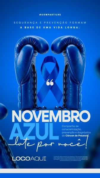 NOVEMBRO AZUL LUTA CÂNCER DE PRÓSTATA SOCIAL MEDIA FLYER PSD EDITÁVEL STORY