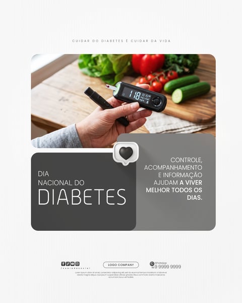 DIA NACIONAL DO DIABETES CONSCIENTIZAÇÃO SAÚDE SOCIAL MEDIA PSD EDITÁVEL 4