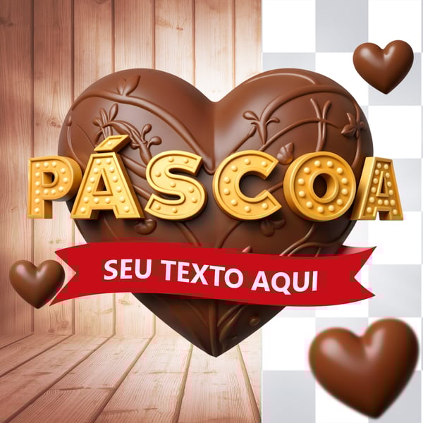 SELO 3D VAREJO PARA COMPOSIÇÃO PÁSCOA SEU TEXTO AQUI PSD EDITÁVEL