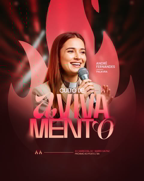 FLYER GOSPEL CULTO DOMINGO DE LOUVOR E ADORAÇÃO IGREJA SOCIAL MEDIA PSD EDITÁVEL