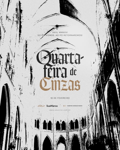 Quarta-feira de Cinzas do Pó Viemos ao Pó Retornaremos PSD Editável