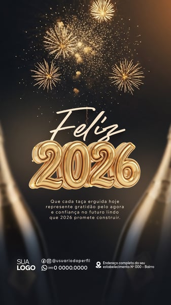 POST STORY FELIZ ANO NOVO 2026 SOCIAL MEDIA PSD EDITÁVEL 8