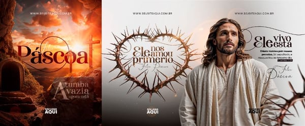 CARROSSEL FEED - PÁSCOA | JESUS | PSD EDITÁVEL