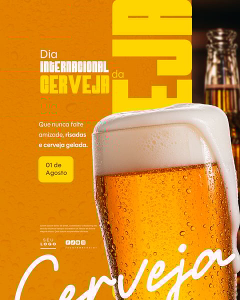 DIA INTERNACIONAL DA CERVEJA 01 DE AGOSTO SOCIAL MEDIA PSD EDITÁVEL 4