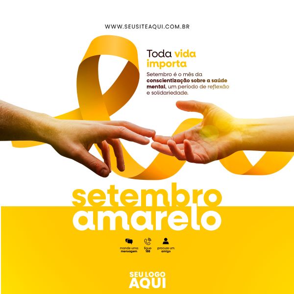 FEED QUADRADO - SETEMBRO AMARELO | SOCIAL MEDIA - PSD EDITÁVEL