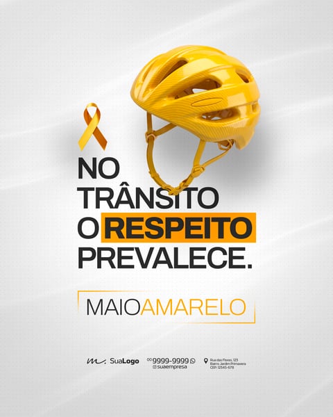 CAMPANHA DE CONSCIENTIZAÇÃO TRÂNSITO MAIO AMARELO SOCIAL MEDIA PSD EDITÁVEL 9