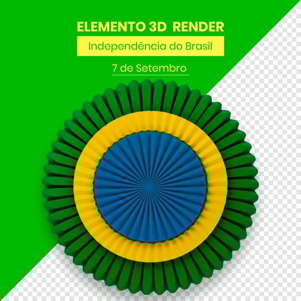 ELEMENTO INDEPENDÊNCIA DO BRASIL 7 DE SETEMBRO 3D COMPOSIÇÃO