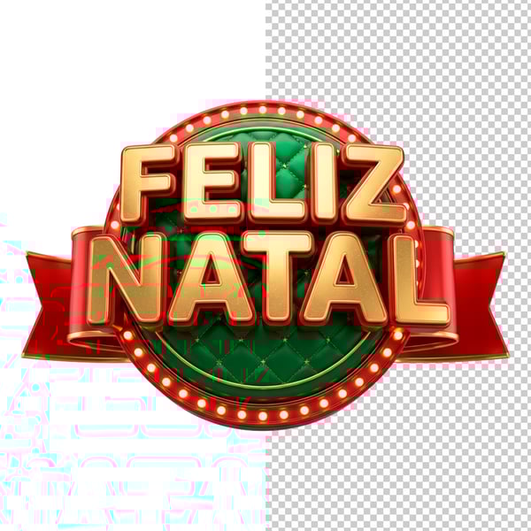 SELO 3D FELIZ NATAL PNG TRANSPARENTE