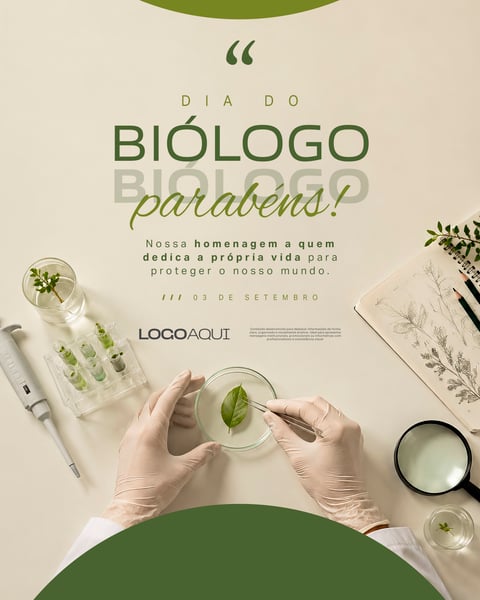 DIA DO BIÓLOGO 3 DE SETEMBRO SOCIAL MEDIA FLYER PSD EDITÁVEL