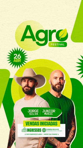 Flyer Artistas e Eventos Agro Festival