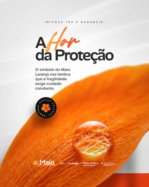 Maio Laranja Combate Abuso Exploração Crianças Adolescentes Social Media PSD Editável 4