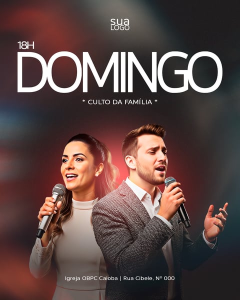 FLYER GOSPEL CULTO DA FAMÍLIA - PSD FEED