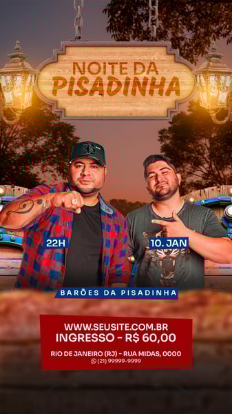 FLYER EVENTO SHOW NOITE DA PISADINHA COM BARÕES DA PISADINHA PSD STORY 53