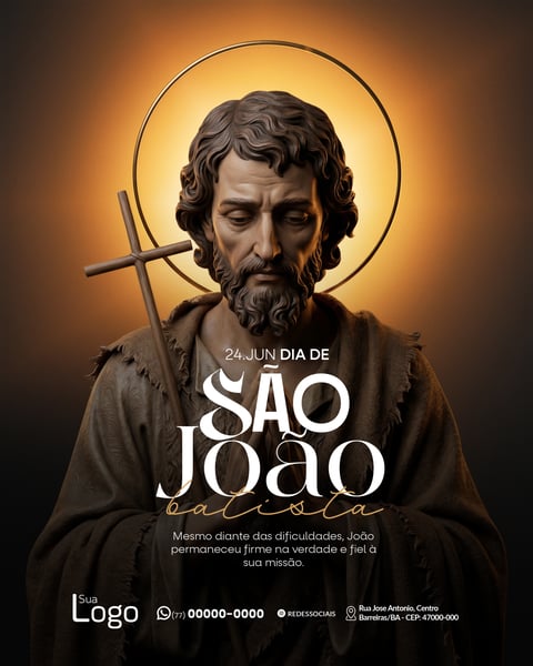 DIA DE SÃO JOÃO BATISTA 24 DE JUNHO SOCIAL MEDIA PSD EDITÁVEL 5