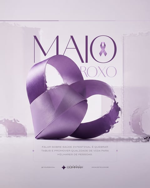 Maio Roxo Conscientização Doenças Inflamatórias Intestinais Social Media PSD Editável 1