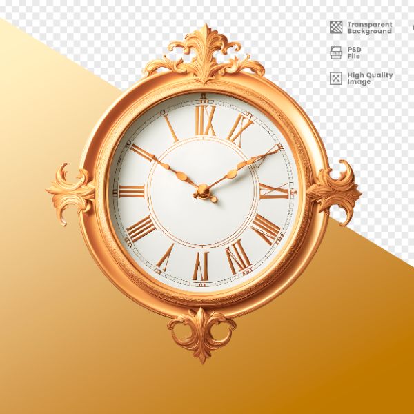 ELEMENTO 3D RELÓGIO DOURADO ANO NOVO