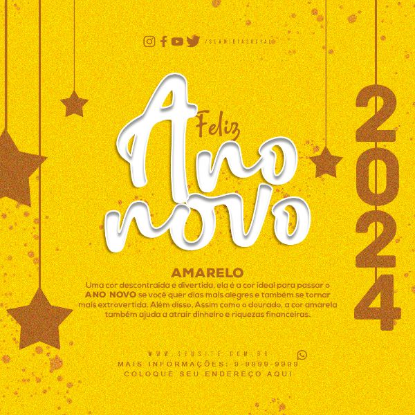 FELIZ ANO NOVO 2024 AMARELO FEED