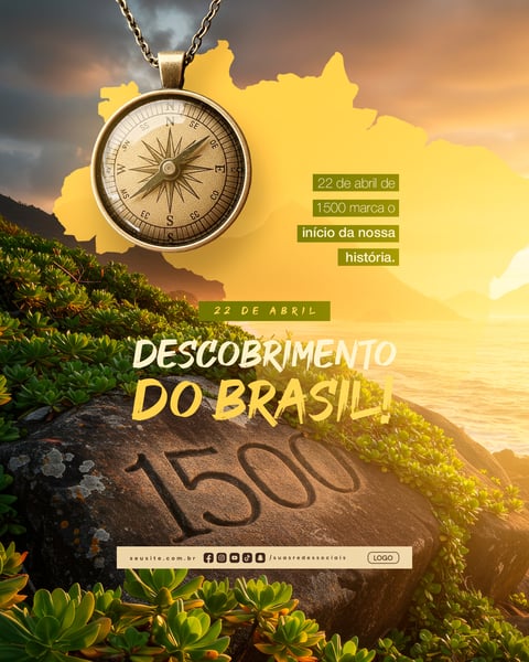 DIA DO DESCOBRIMENTO DO BRASIL 22 DE ABRIL SOCIAL MEDIA EDITÁVEL 