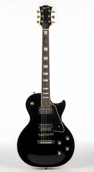 GUITARRA PRETA LESPAUL MUITO REALISTA 02