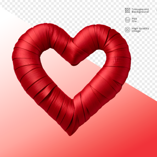 CORAÇÃO DE FITA -  ELEMENTO 3D CORAÇÃO  PARA COMPOSIÇÃO