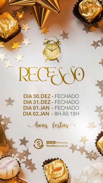 AVISO INFORME HORÁRIO COMUNIDADO FELIZ NATAL ANO NOVO SOCIAL MEDIA PSD EDITÁVEL