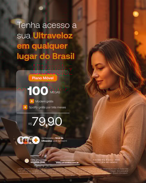 TENHA ACESSO A SUA ULTRAVELOZ EM QUALQUER LUGAR DO BRASIL SOCIAL MEDIA PSD EDITÁVEL