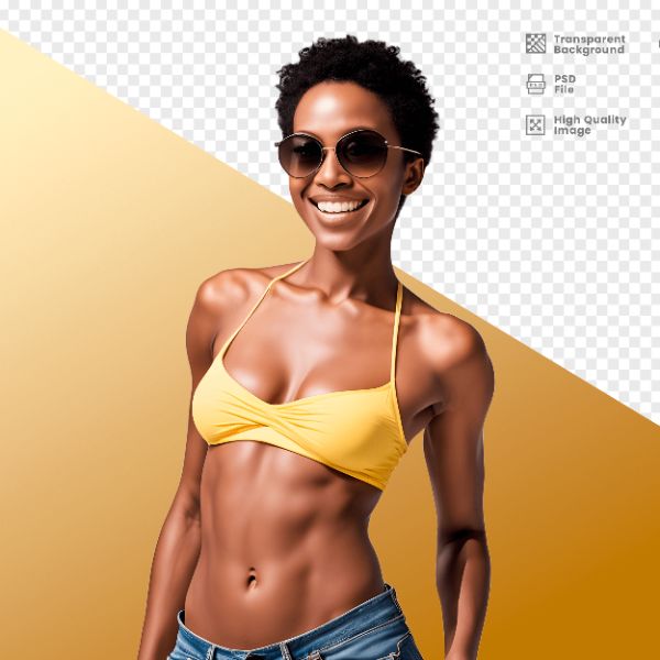 MULHER DE TOP AMARELO