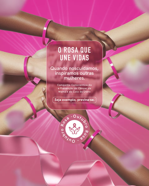 OUTUBRO ROSA CAMPANHA DE CONSCIENTIZAÇÃO PREVENÇÃO DO CÂNCER DE MAMA SOCIAL MEDIA PSD EDITÁVEL