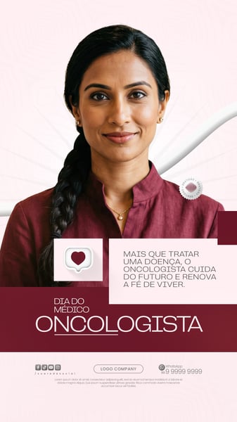 DIA DO MÉDICO ONCOLOGISTA CAMPANHA DE SAÚDE CLÍNICA SOCIAL MEDIA PSD EDITÁVEL 4 STORY