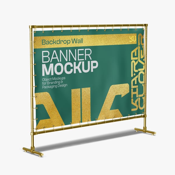 MOCKUP DE BANNER DE PAREDE DE FUNDO PSD EDITÁVEL 2