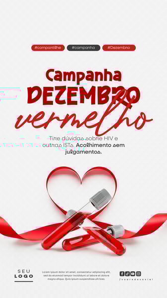 DEZEMBRO VERMELHO MÊS DE LUTA CONTRA A AIDS HIV E OUTRAS IST STORY SOCIAL MEDIA PSD EDITÁVEL 1