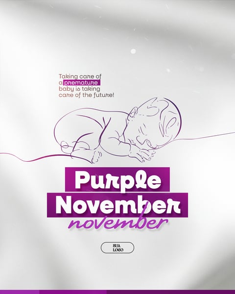 PURPLE NOVEMBER PREMATURITY AWARENESS MONTH SOCIAL MEDIA EDITABLE PSD 7